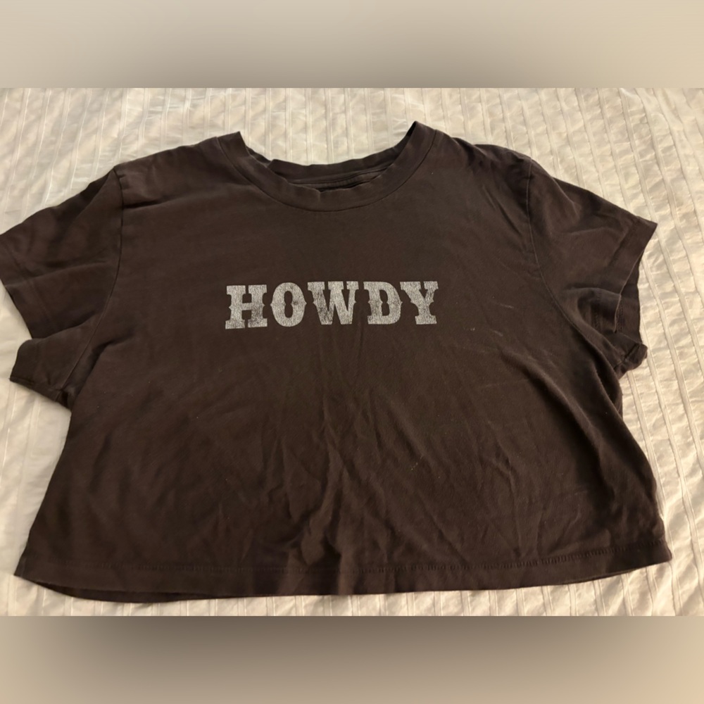 Women’s brown howdy crop top